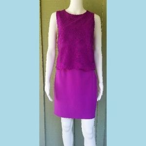 NWT GIANNI BINI Magenta Lace Top Dress Large M